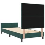 Cadre de lit en velours vert foncé vidaXL 100x200 cm