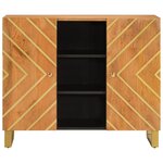 vidaXL Armoire latérale marron et noir 90x33 5x75 cm bois de manguier