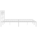 vidaXL Cadre de lit métal avec tête de lit blanc 140x190 cm
