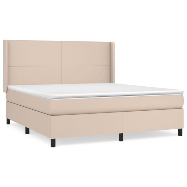 vidaXL Sommier à lattes de lit avec matelas Cappuccino 180x200 cm