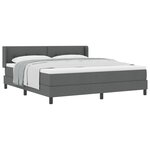Lit Box Spring vidaXL avec Matelas Gris Foncé 180x200 cm Tissu