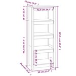 vidaXL Bibliothèque Marron miel 50x35x125 5 cm Bois de pin massif