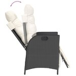 vidaXL Ensemble à manger de jardin coussins 7Pièces Noir Résine tressée