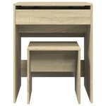 vidaXL Coiffeuse et tabouret chêne sonoma 60x40x113 5 cm