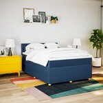 vidaXL Sommier à lattes de lit avec matelas Bleu 140x200 cm Tissu