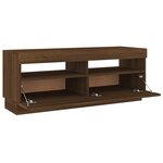 vidaXL Meuble TV avec lumières LED chêne marron 100x35x40 cm