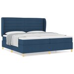 Lit à ressort vidaXL avec matelas bleu 200x200 cm en tissu