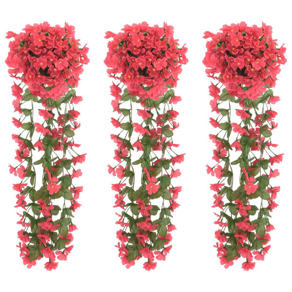 vidaXL Guirlandes de fleurs de Noël 3 Pièces rose 85 cm