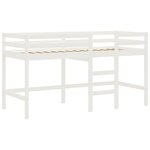 vidaXL Lit mezzanine enfants et rideaux bleu 80x200cm bois pin massif