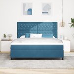 vidaXL Lit à ressort avec matelas et LED Bleu Foncé 180x200 cm Velours