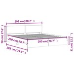 vidaXL Cadre de lit avec LED sans matelas chêne fumé 200x200 cm