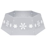 vidaXL Jupe de sapin de Noël Argenté et blanc Ø68x25 cm