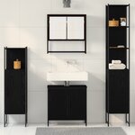 vidaXL Ensemble de meubles de salle de bain 4 pièces chêne noir bois d'ingénierie