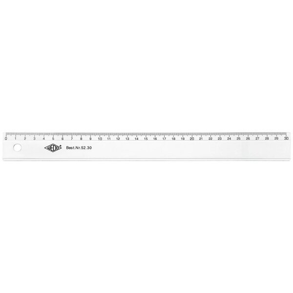 WEDO Règle plate  300 mm  en plastique  transparente