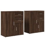 vidaXL Buffets 2 Pièces chêne marron 60x31x70 cm bois d'ingénierie