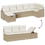 vidaXL Ensemble de canapé de jardin 8 pièces avec coussins Beige Poly Rattan
