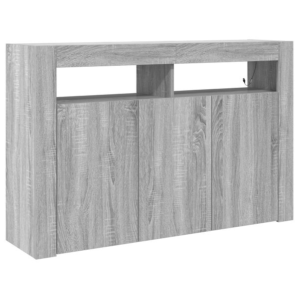 vidaXL Buffet Gris sonoma Bois d'ingénierie 116 x 30 x 75 cm Buffet