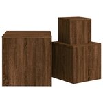 vidaXL Tables d'appoint 3 Pièces Chêne marron Bois d'ingénierie