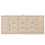 vidaXL Coussins de plancher de palette lot de 2 Coton Beige