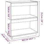 vidaXL Bibliothèque Marron miel 60x35x71 cm Bois de pin massif