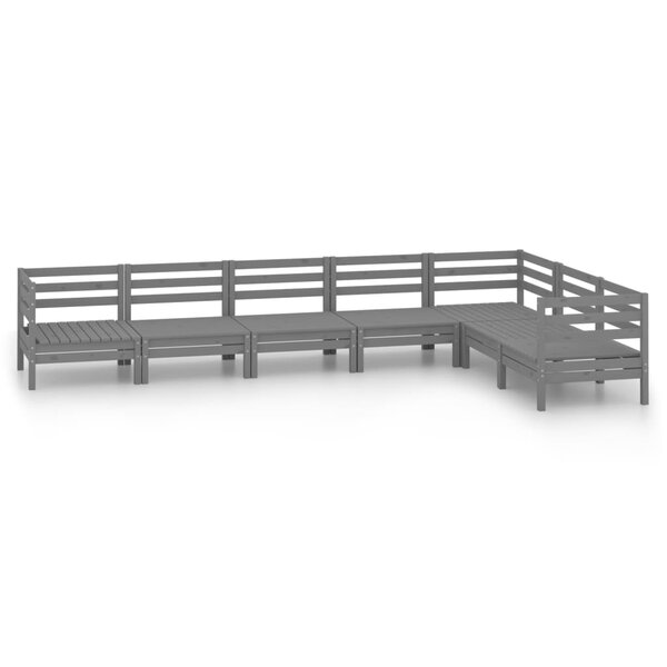 Salon de jardin meuble d'extérieur ensemble de mobilier 7 pièces bois de pin massif gris 02_0017411