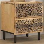 vidaXL Table de chevet 40x33x46 cm Bois de manguier solide