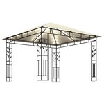 vidaXL Tonnelle avec moustiquaire et lumières LED 3x3x2 73 m Crème