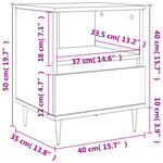 vidaXL Tables de chevet 2 Pièces sonoma gris 40x35x50 cm bois ingénierie