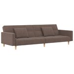 vidaXL Canapé-lit à 2 places avec deux oreillers taupe tissu