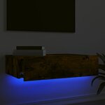 vidaXL Meuble TV avec éclairage LED chêne fumé 60x35x15 5 cm