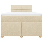 vidaXL Sommier à lattes de lit avec matelas Crème 120x200 cm Tissu