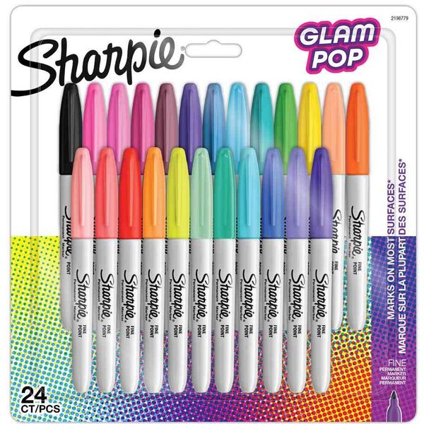 Marqueur permanent FINE 'Glam Pop'  blister de 24 SHARPIE
