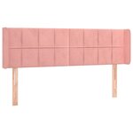 vidaXL Tête de lit avec oreilles Rose 147x16x78/88 cm Velours
