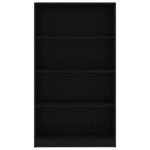 vidaXL Bibliothèque à 4 niveaux Noir 80x24x142 cm Bois d’ingénierie