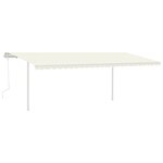 vidaXL Auvent manuel rétractable avec LED 6x3 5 m Crème