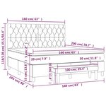 vidaXL Sommier à lattes de lit et matelas Gris clair 160x200cm Velours