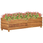 vidaXL Lit surélevé 150x40x38 cm bois de teck recyclé et acier