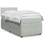 vidaXL Sommier à lattes de lit et matelas Gris clair 100x200cm Velours