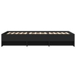 vidaXL Cadre de lit noir 90x200 cm bois d'ingénierie