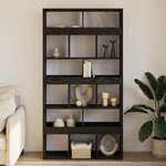 Paravent vidaXL 2 Pièces Chêne noir 100x33x187 5 cm Bois d'ingénierie