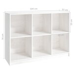 vidaXL Bibliothèque Blanc 104x33x76 cm bois de pin massif