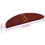 vidaXL Tapis autoadhésifs de marches 5 Pièces Rouge 56x17x3 cm Aiguilleté