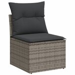 vidaXL Salon de jardin 8 Pièces avec coussins gris résine tressée