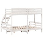vidaXL Lit superposé sans matelas 90x200/140x200 cm blanc bois massif