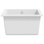 vidaXL Évier de cuisine avec trou de trop-plein Blanc Granit