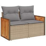 vidaXL Salon de jardin avec coussins 12 Pièces beige résine tressée