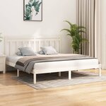 vidaXL Cadre de lit sans matelas blanc 200x200 cm bois massif