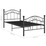 vidaXL Cadre de lit Noir Métal 100x200 cm