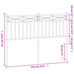 vidaXL Tête de lit métal noir 135 cm