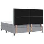 vidaXL Lit à sommier à ressorts avec matelas et LED gris clair 180x200 cm tissu